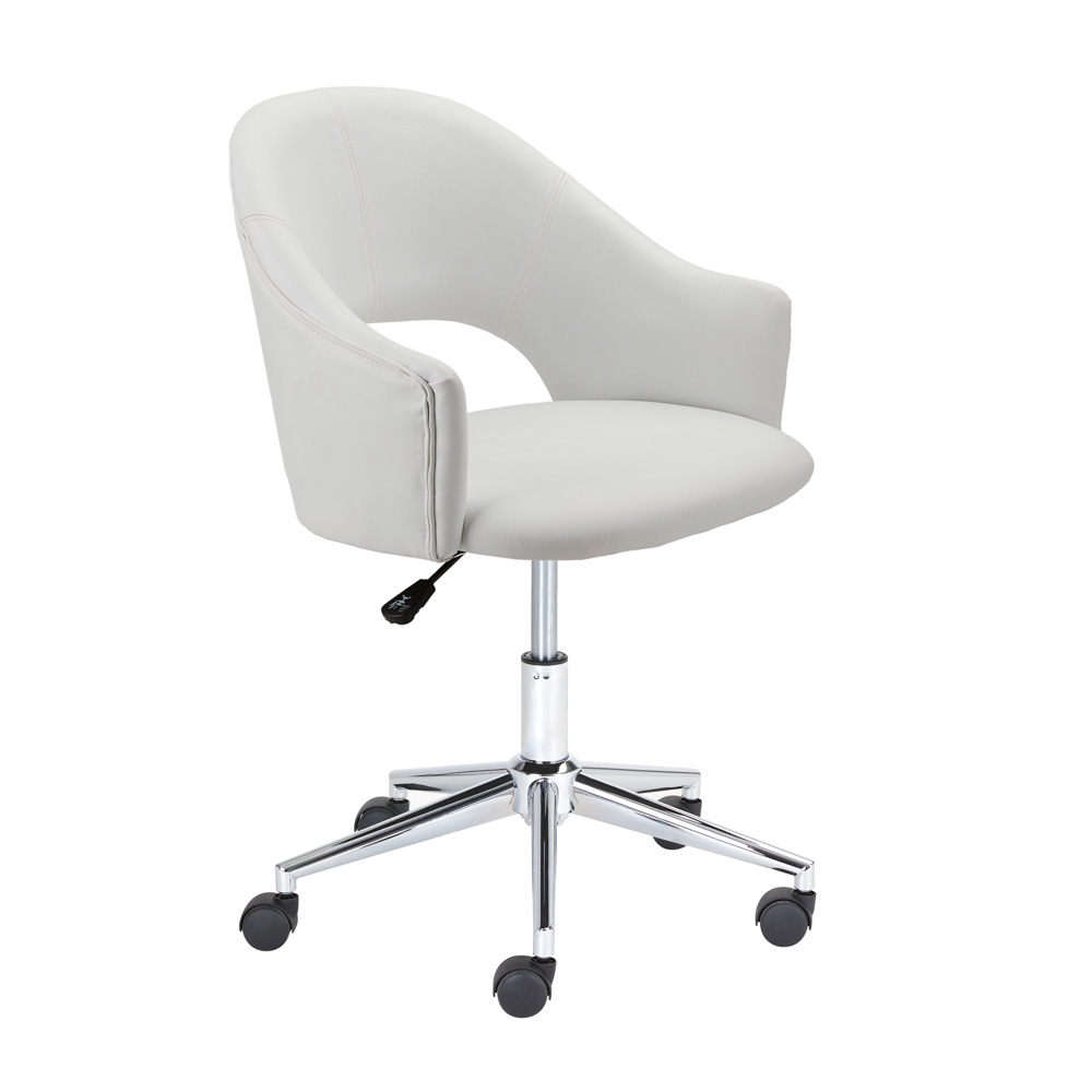Castelle Office Chair: White Leatherette
